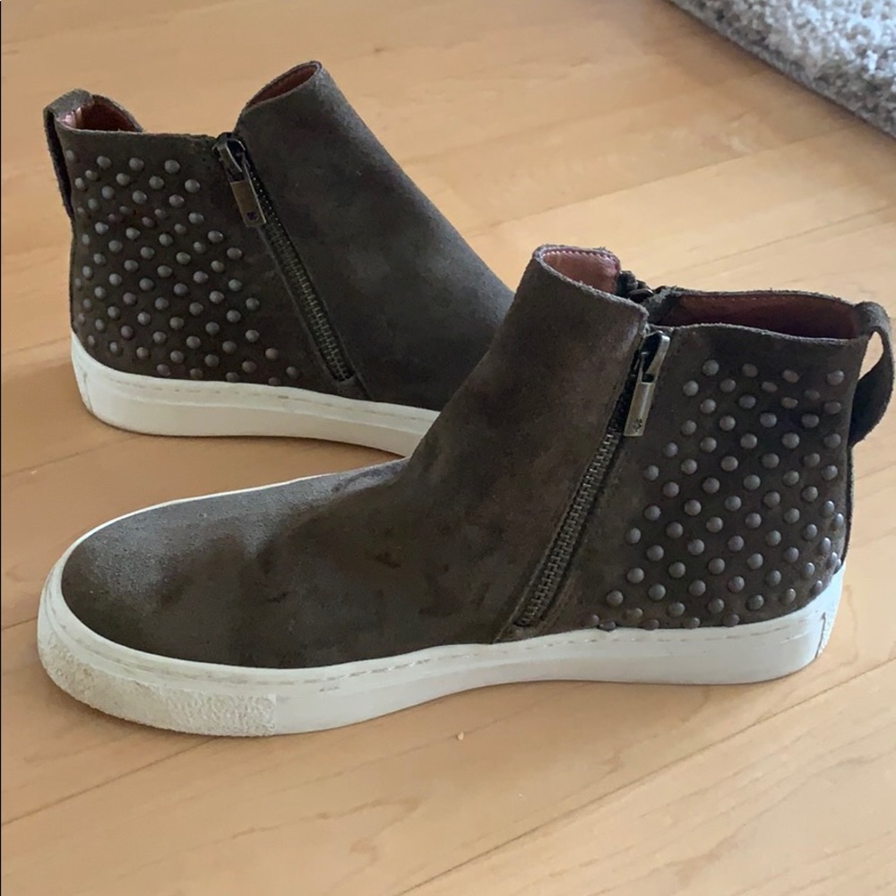 Lucky Brand suede studded sneaker booties